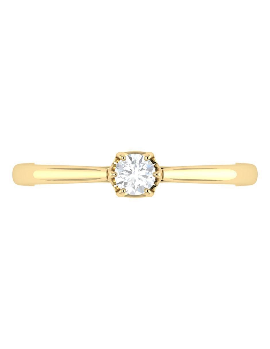 Argolla de oro amarillo 14 k diamante 3
