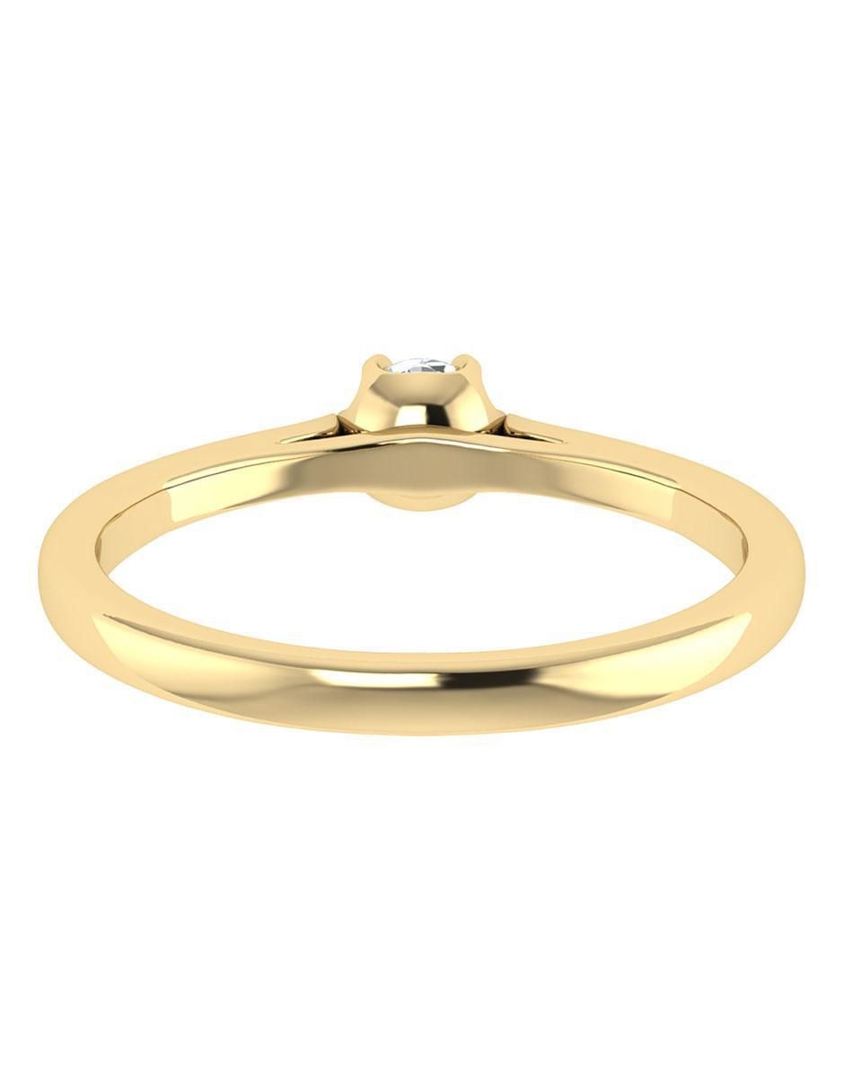 Argolla de oro amarillo 14 k diamante 4