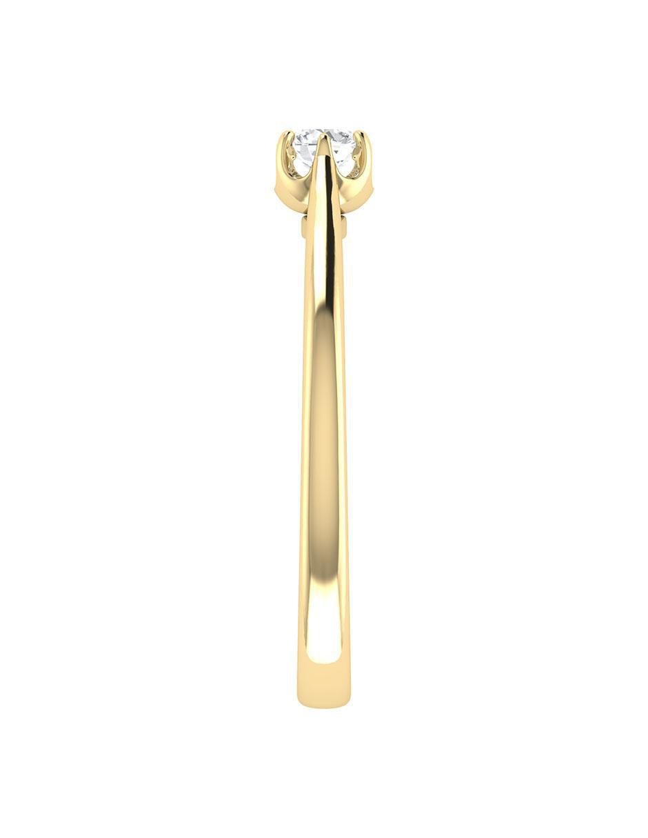 Argolla de oro amarillo 14 k diamante 5