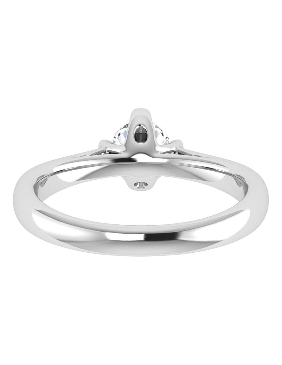 Argolla de oro blanco 14 k diamante 4