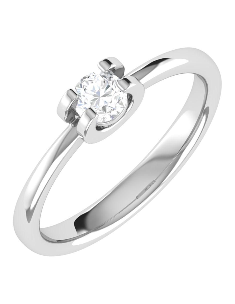 Argolla de oro blanco 14 k diamante 2