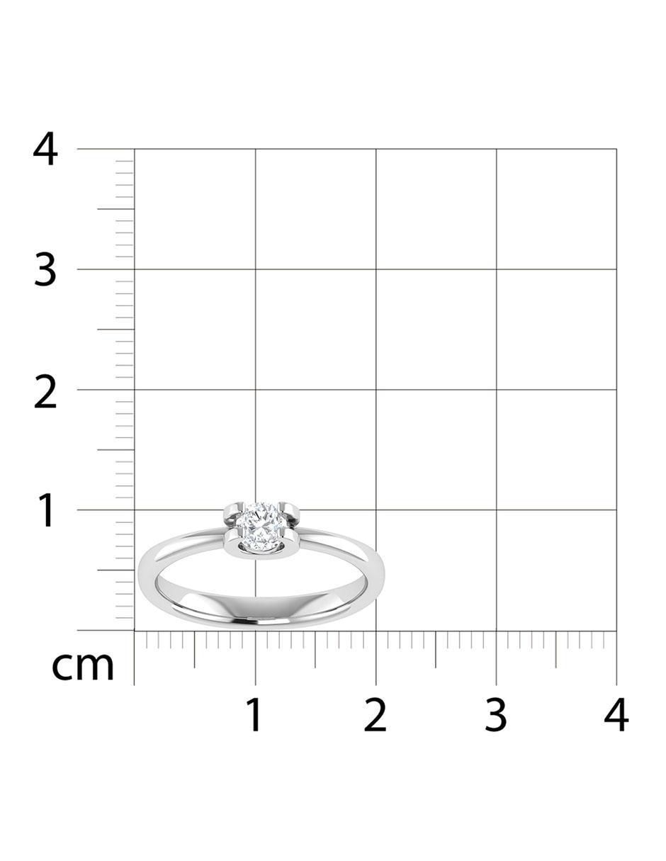 Argolla de oro blanco 14 k diamante 6
