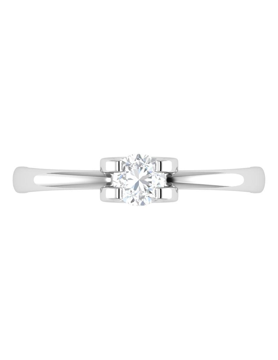Argolla de oro blanco 14 k diamante 3