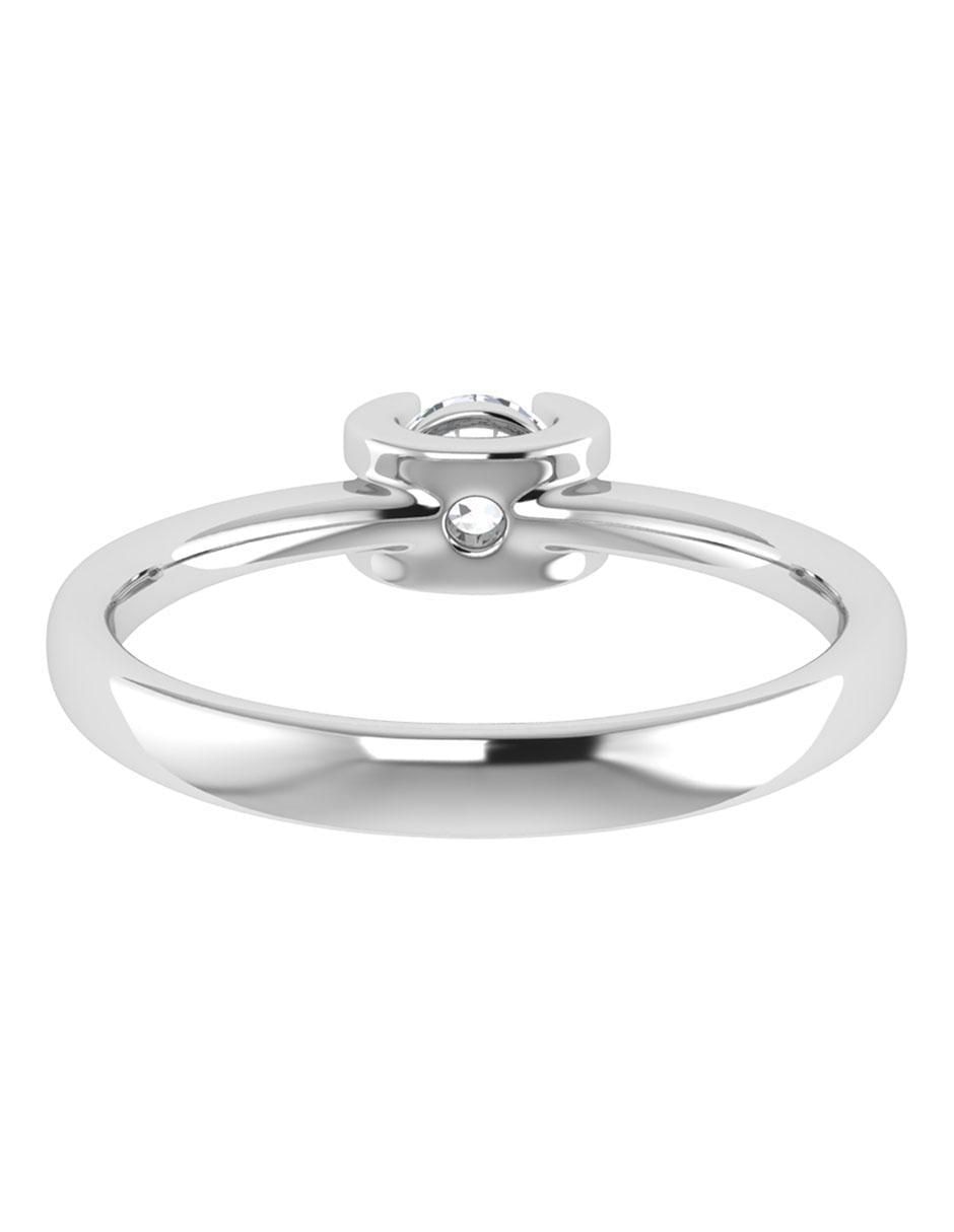 Argolla de oro blanco 14 k diamante 4