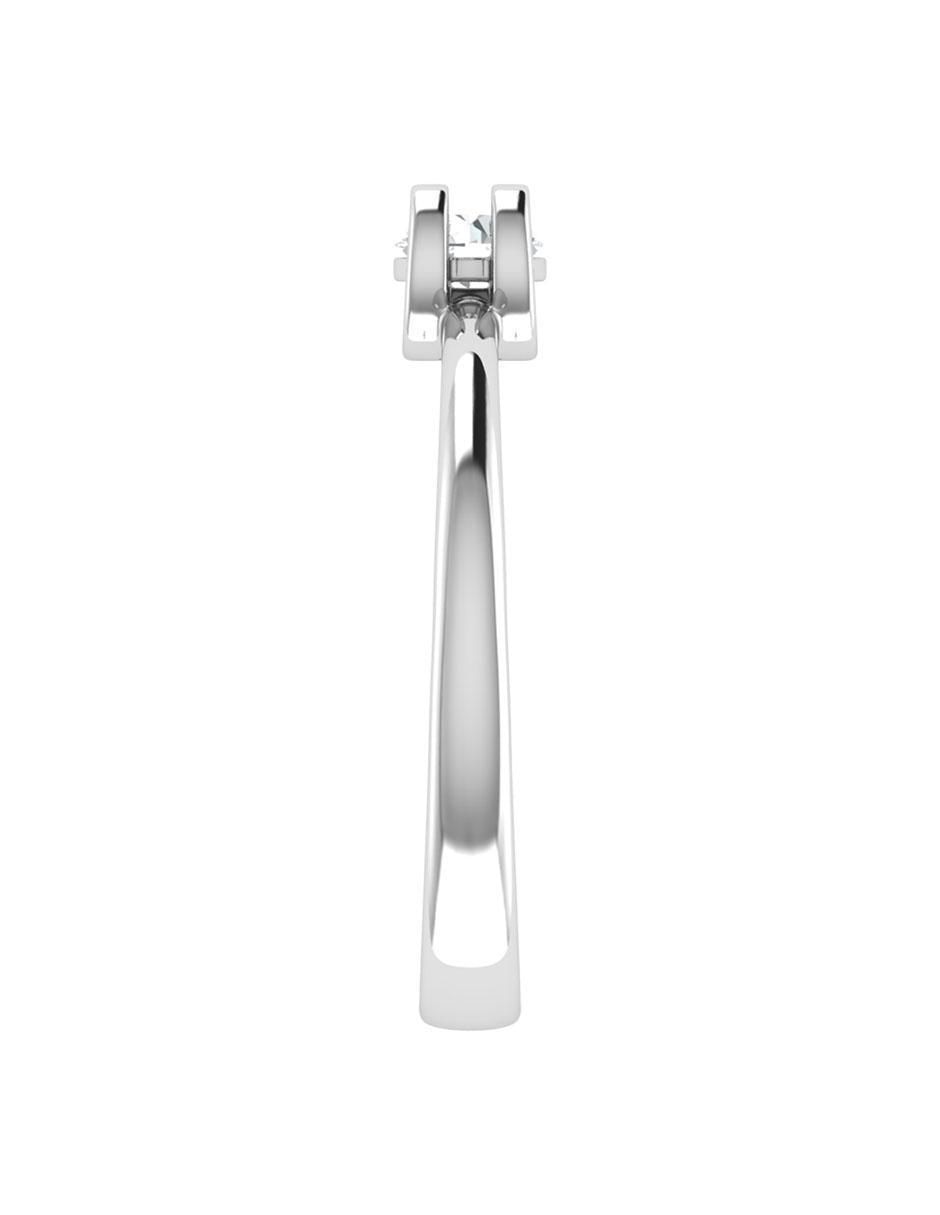 Argolla de oro blanco 14 k diamante 5