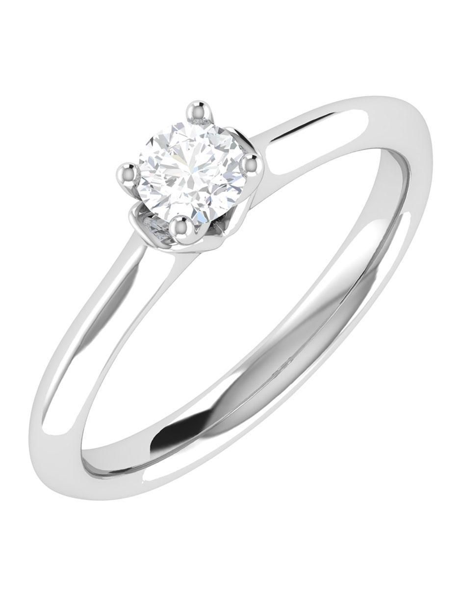 Argolla de oro blanco 14 k diamante 2