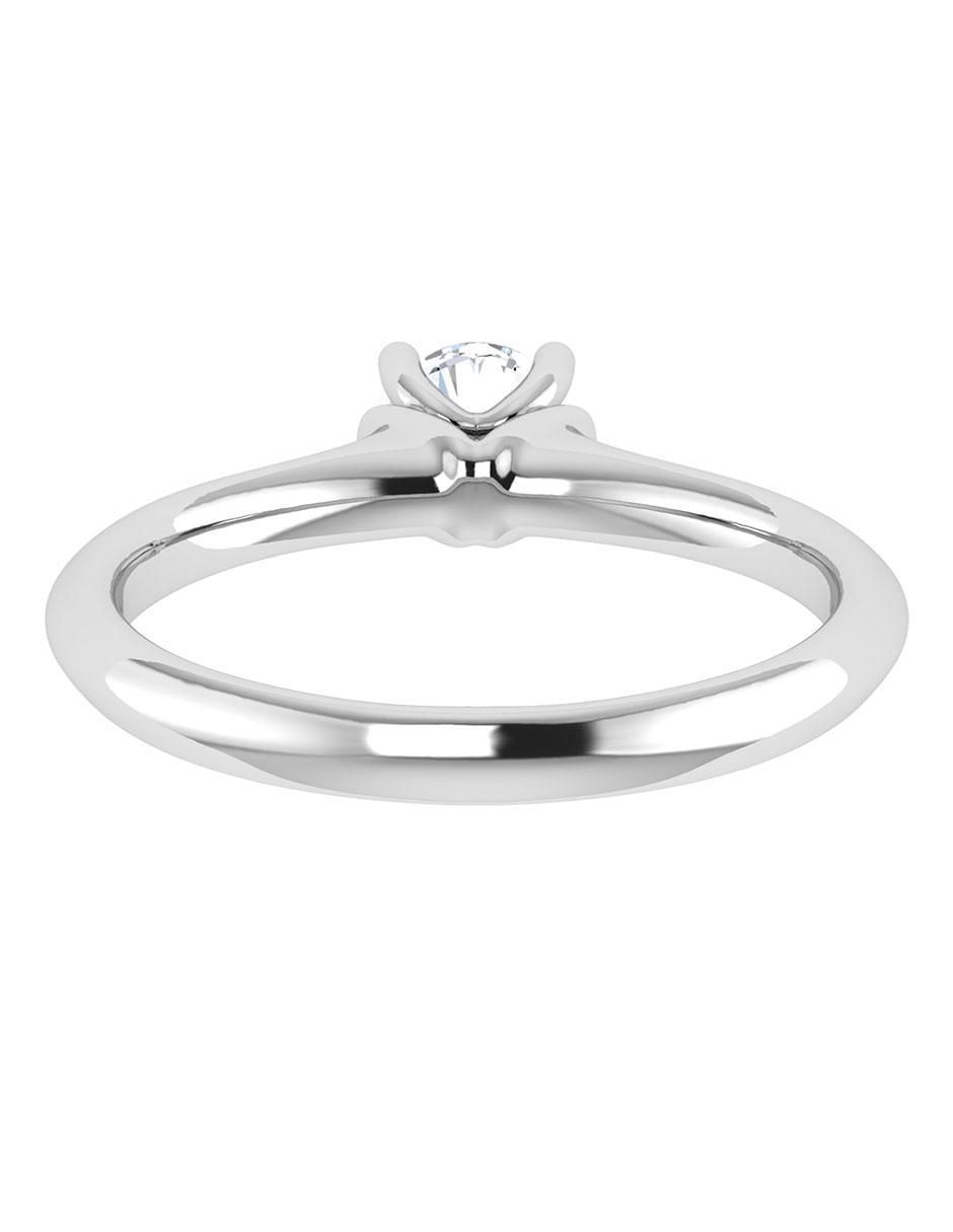 Argolla de oro blanco 14 k diamante 4