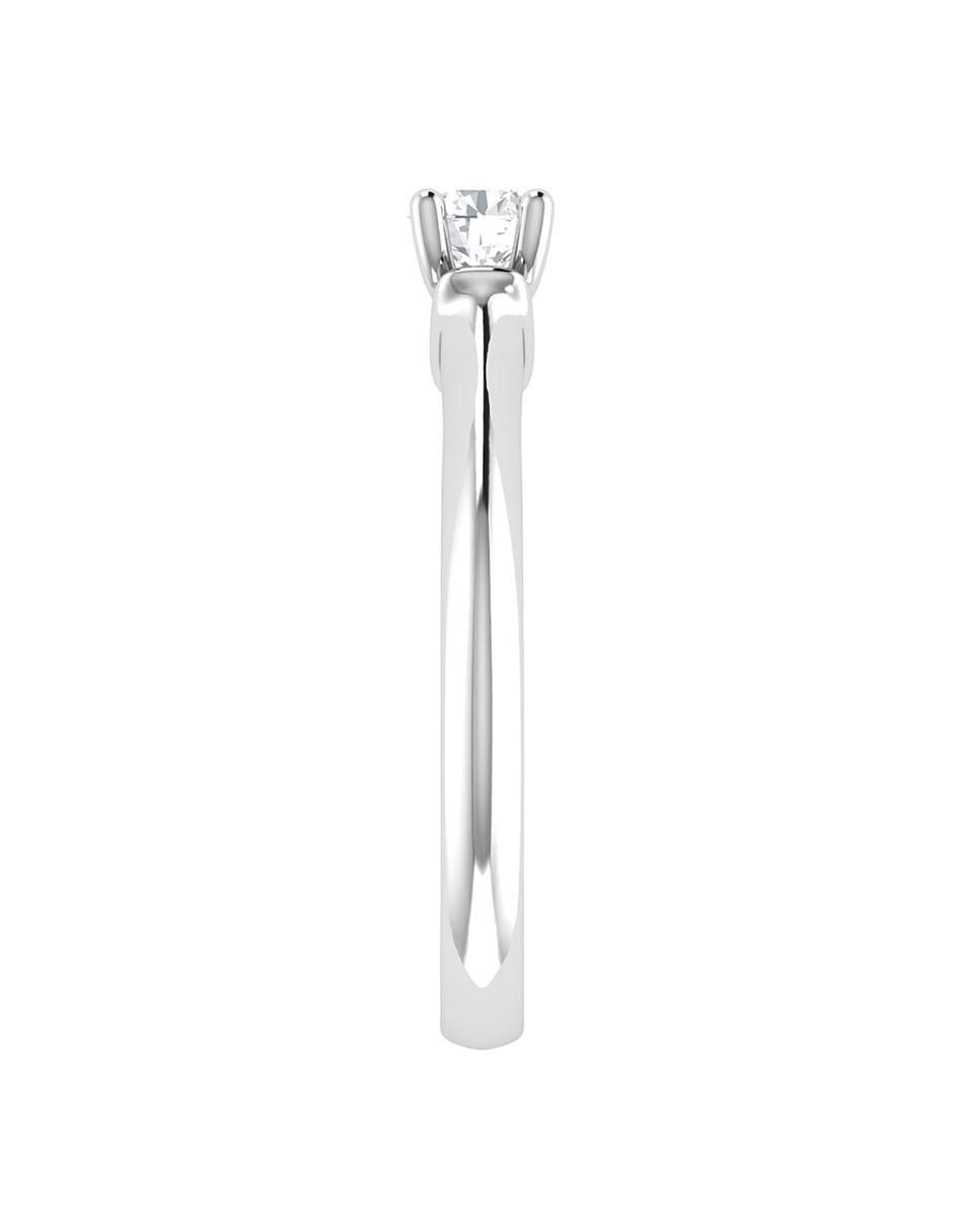 Argolla de oro blanco 14 k diamante 5