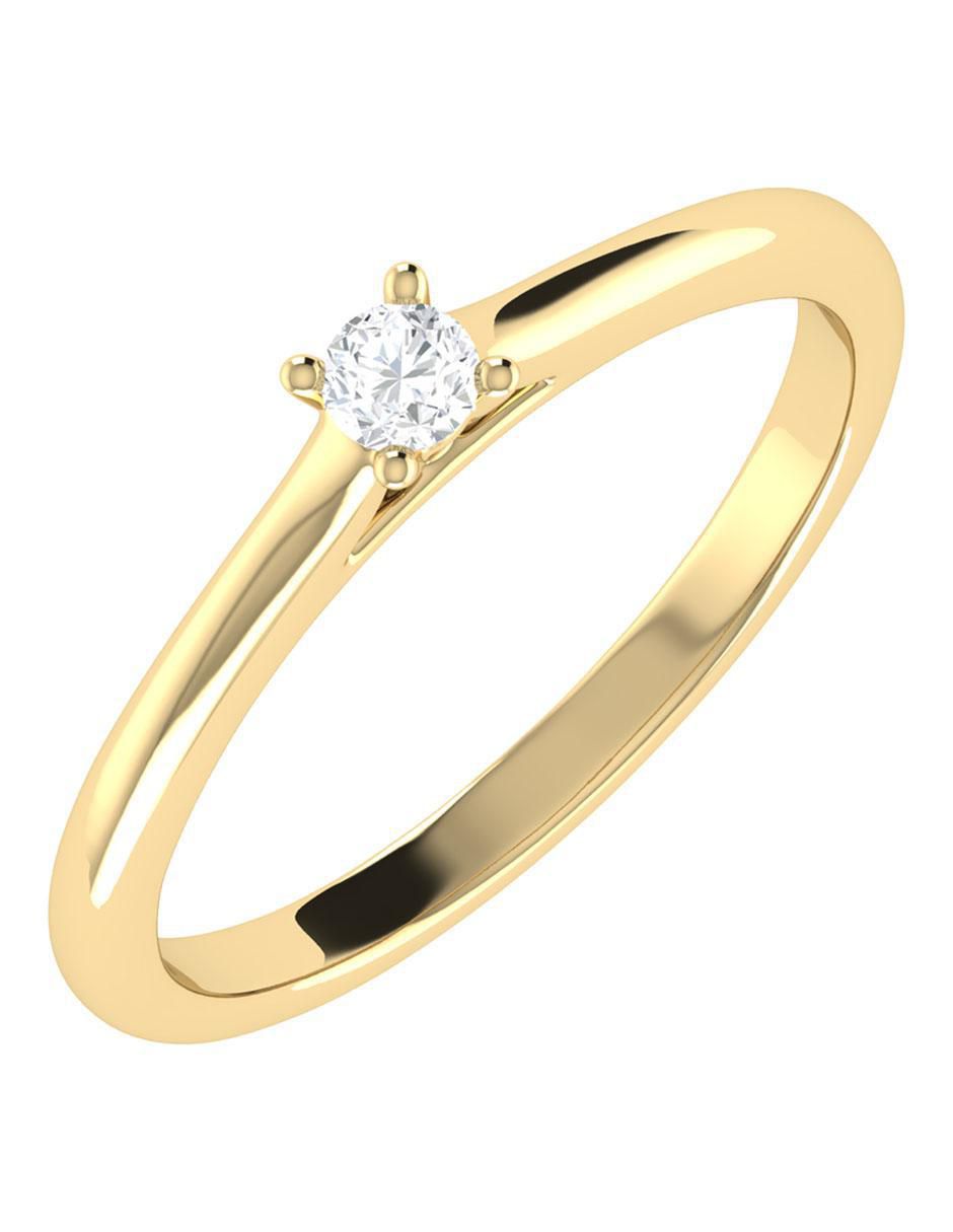 Argolla de oro amarillo 14 k diamante 2