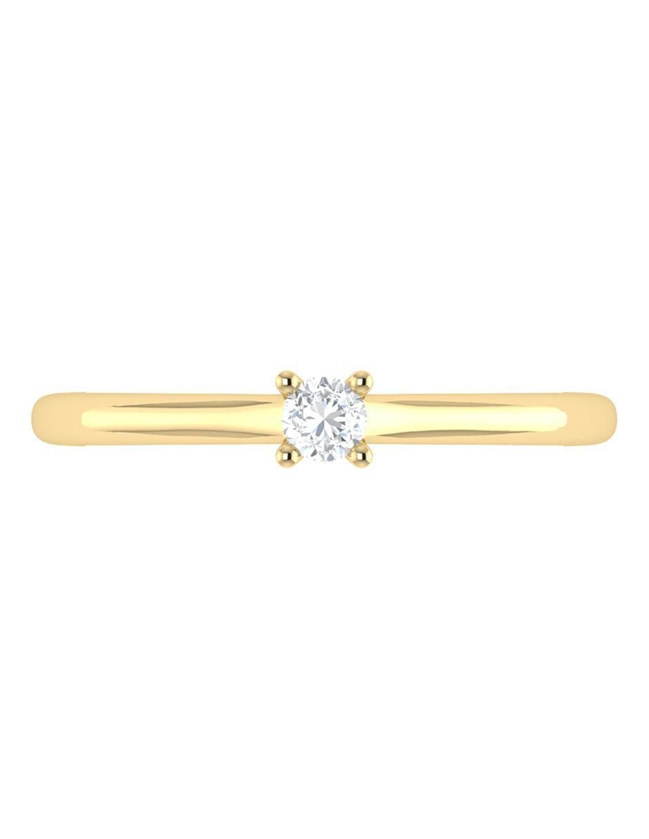 Argolla de oro amarillo 14 k diamante 3