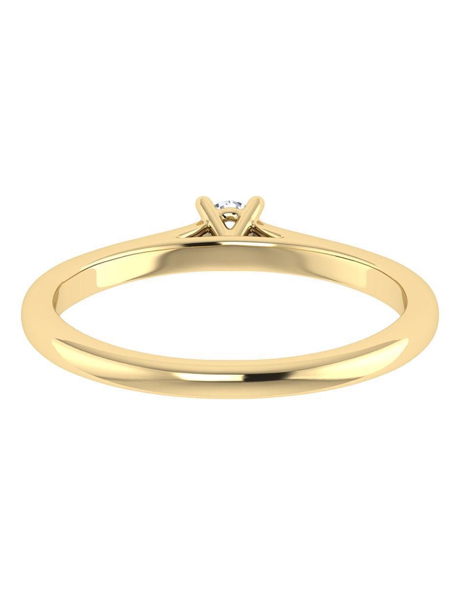 Argolla de oro amarillo 14 k diamante 4