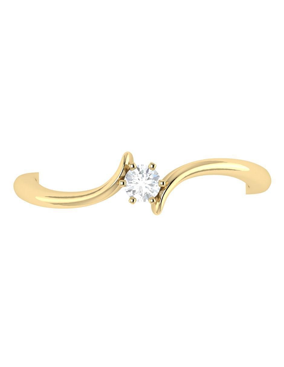 Argolla de oro amarillo 14 k diamante 3