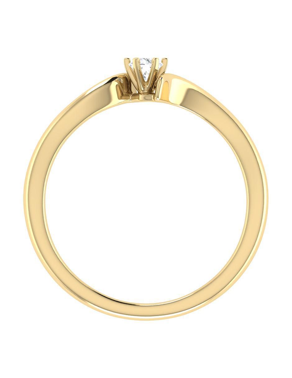Argolla de oro amarillo 14 k diamante 5