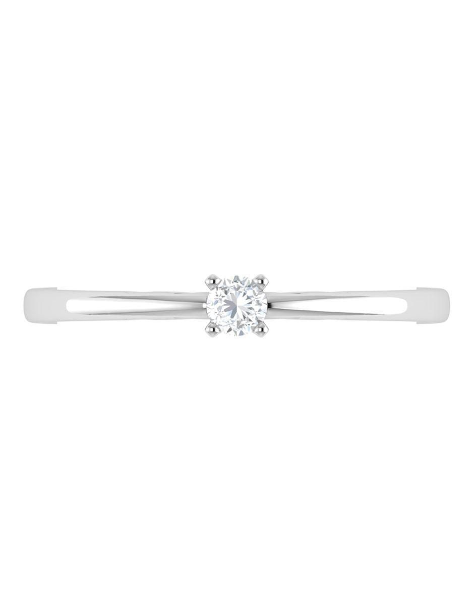 Argolla de oro blanco 14 k diamante 3