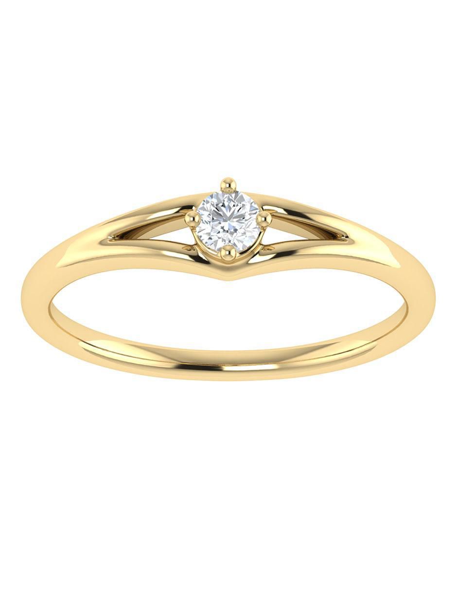 Argolla de oro amarillo 14 k diamante