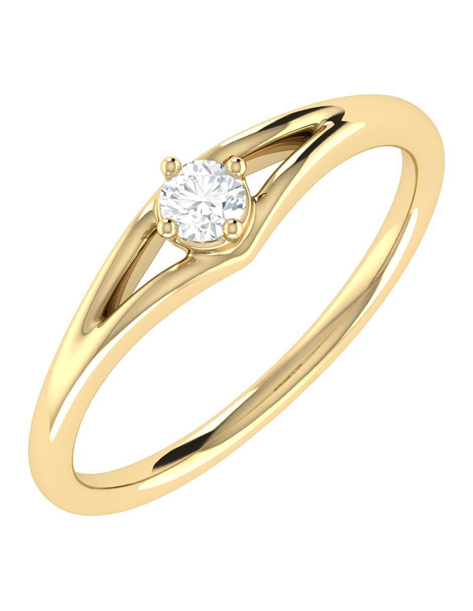 Argolla de oro amarillo 14 k diamante 2