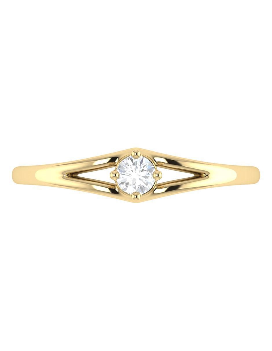 Argolla de oro amarillo 14 k diamante 3