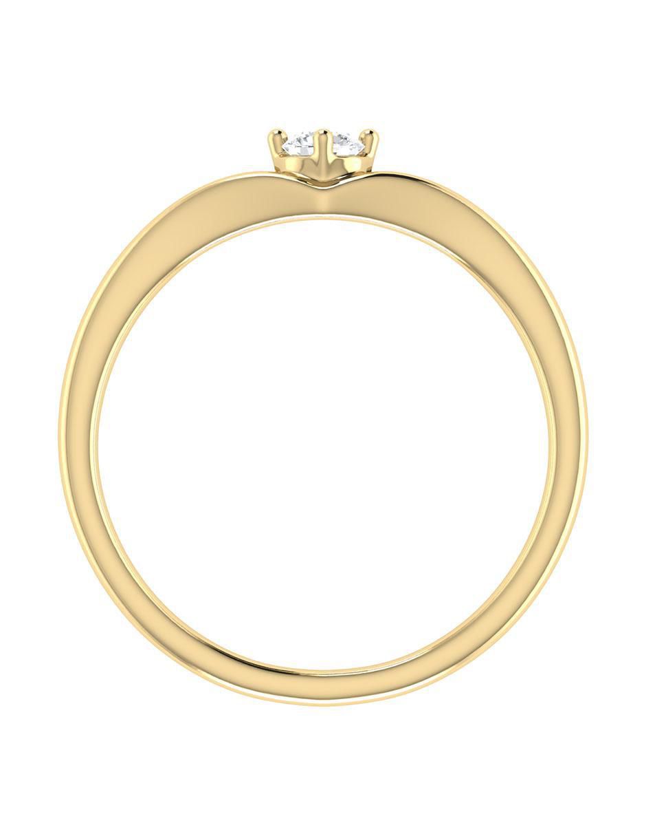 Argolla de oro amarillo 14 k diamante 4
