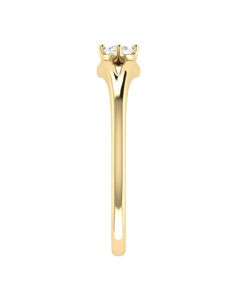 Argolla de oro amarillo 14 k diamante 5