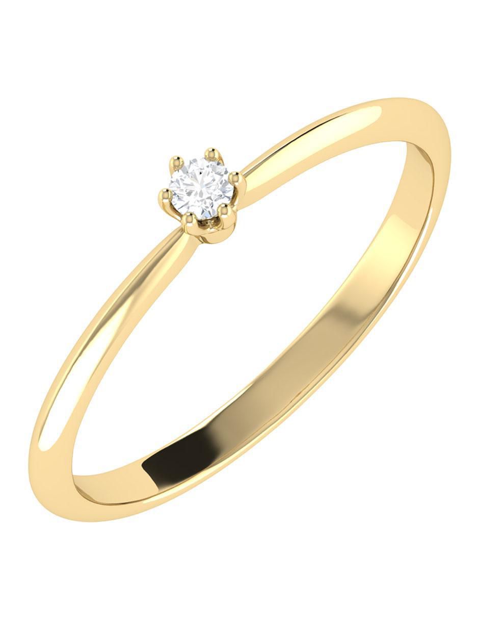 Argolla de oro rosa 14 k diamante 2