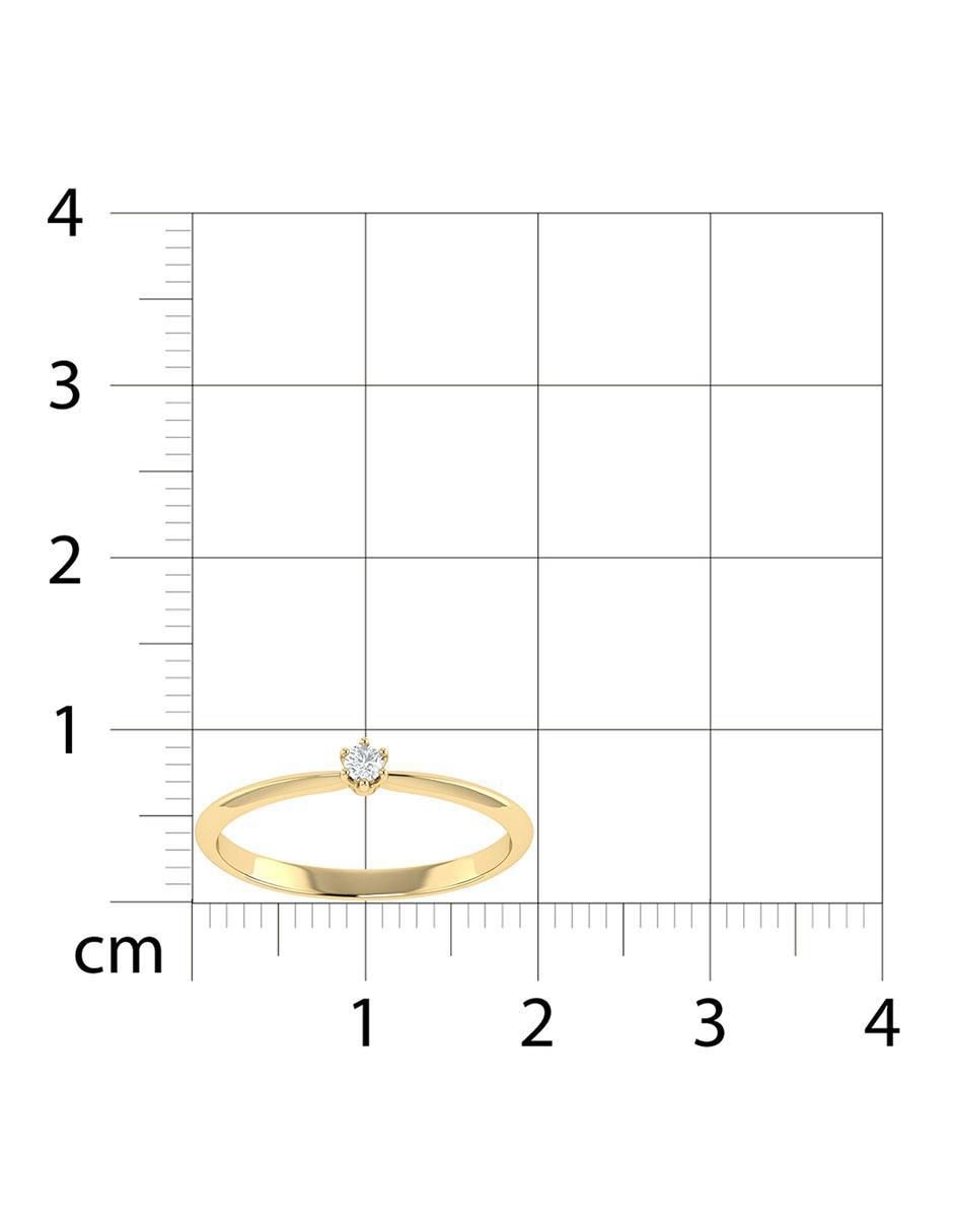 Argolla de oro rosa 14 k diamante 6