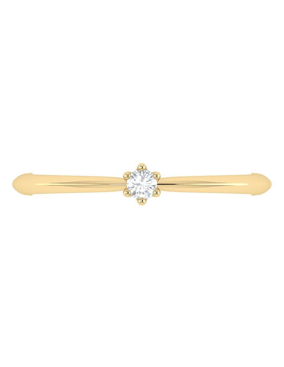 Argolla de oro rosa 14 k diamante 3