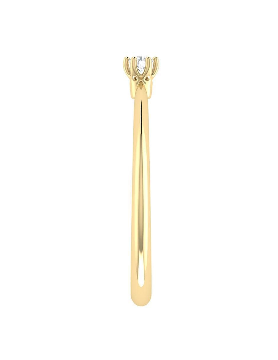 Argolla de oro rosa 14 k diamante 5