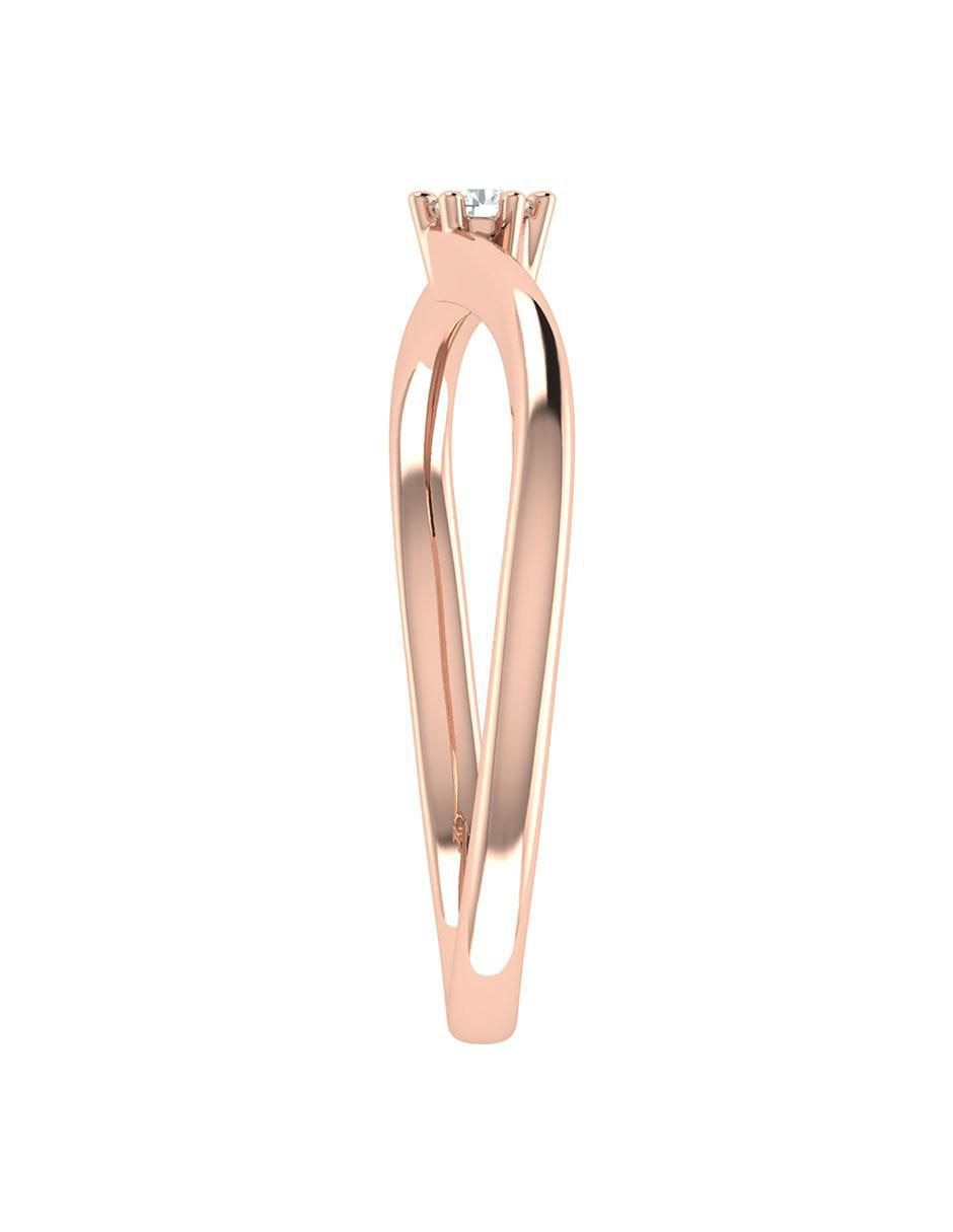Argolla de oro rosa 14 k diamante 5