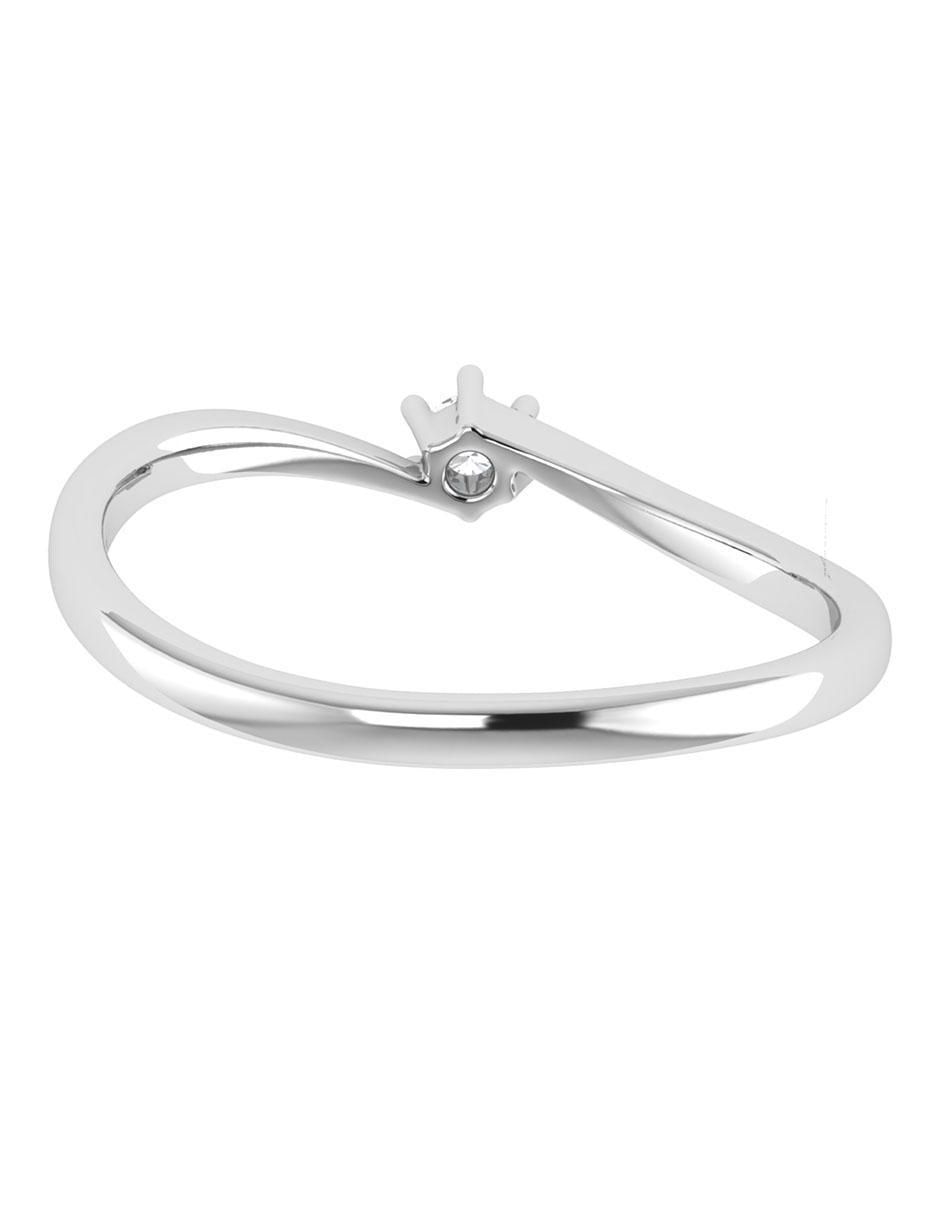 Argolla de oro blanco 14 k diamante 4
