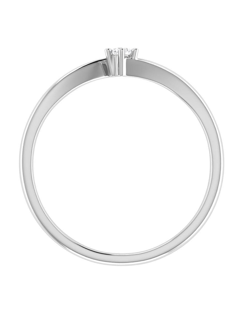 Argolla de oro blanco 14 k diamante 5