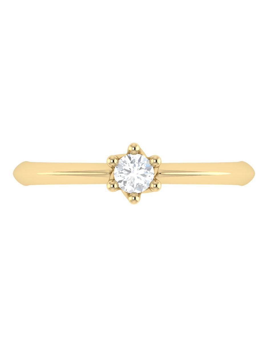 Argolla de oro amarillo 14 k diamante 3