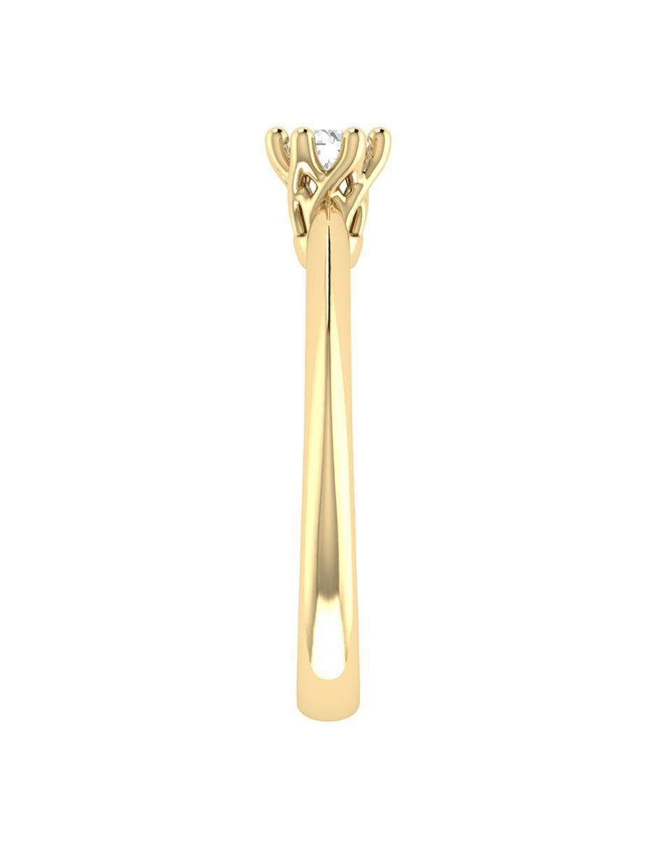 Argolla de oro amarillo 14 k diamante 5