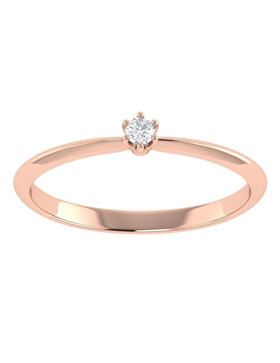 Argolla de oro rosa 14 k diamante Argolla de oro rosa 14 k diamante
