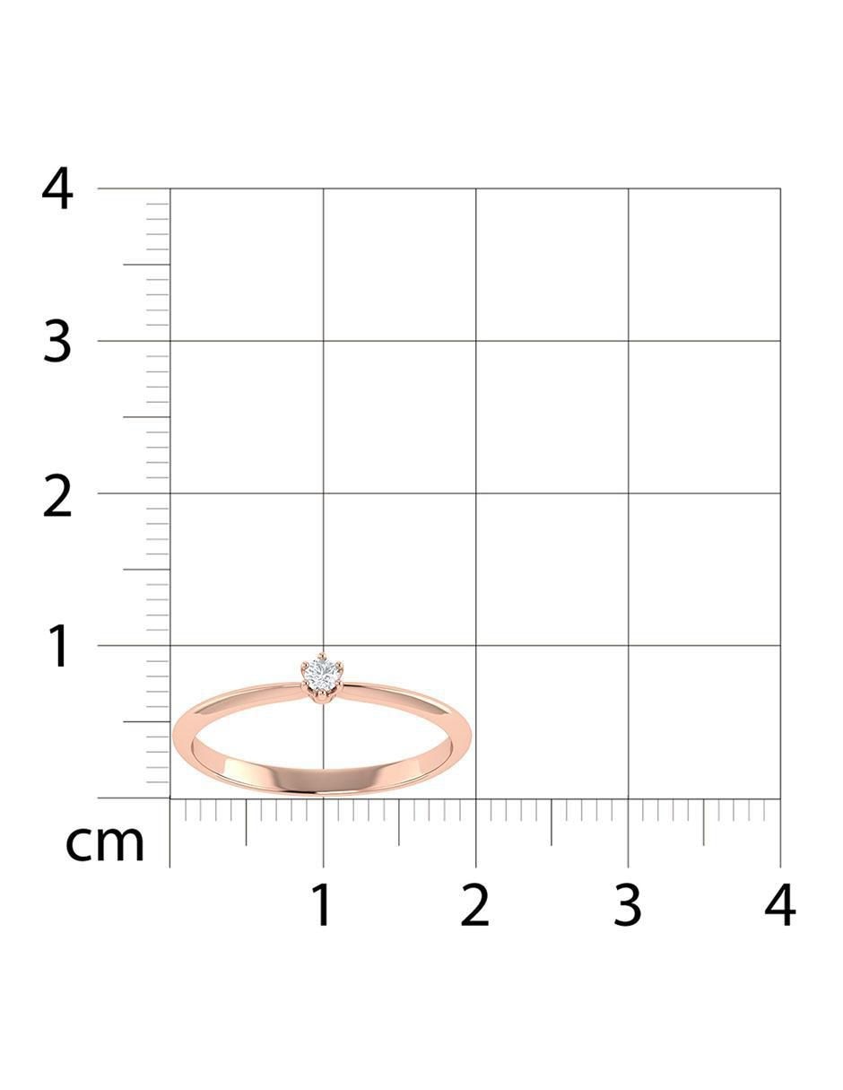 Argolla de oro rosa 14 k diamante 6