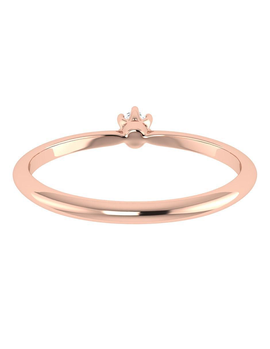 Argolla de oro rosa 14 k diamante 4
