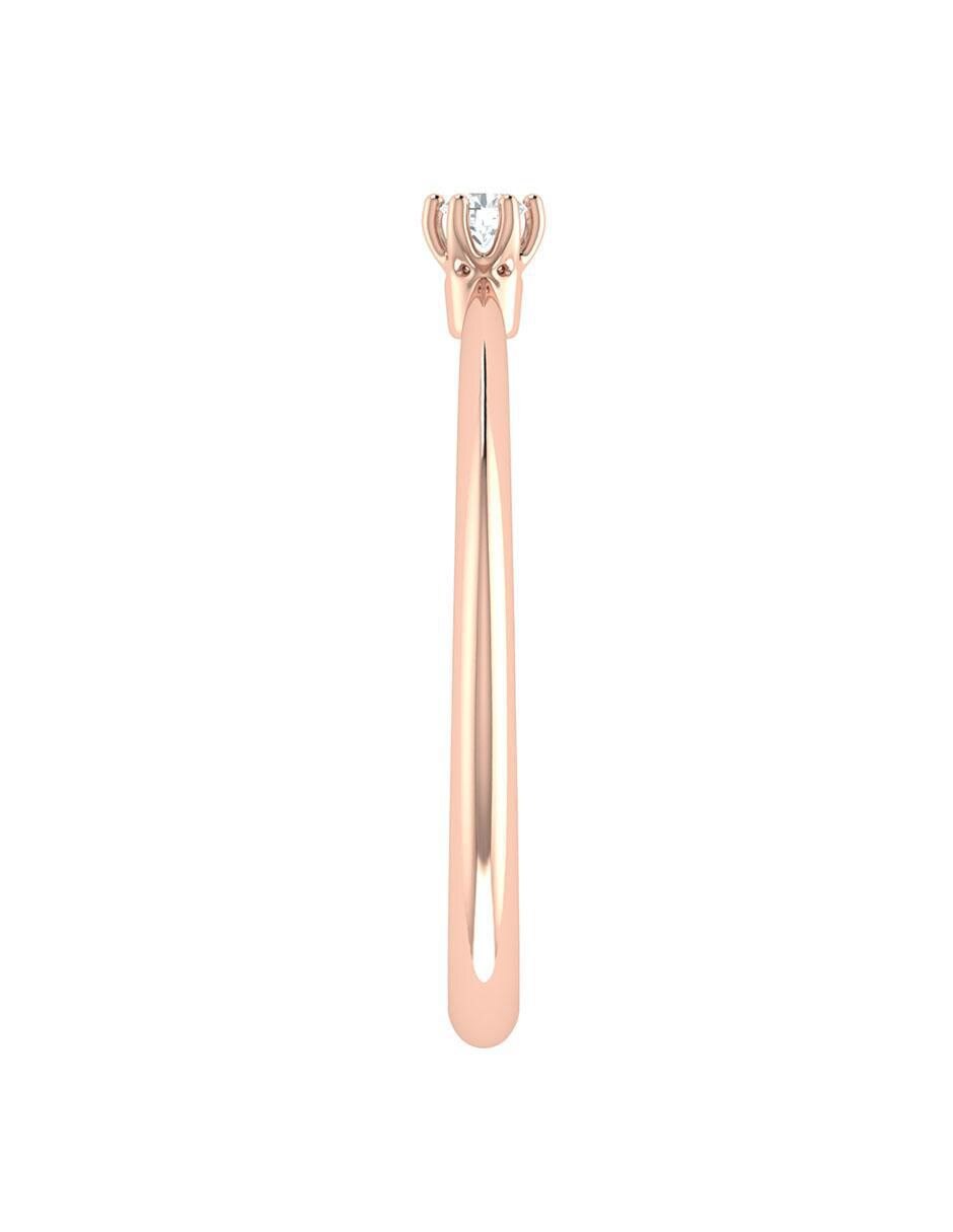 Argolla de oro rosa 14 k diamante 5