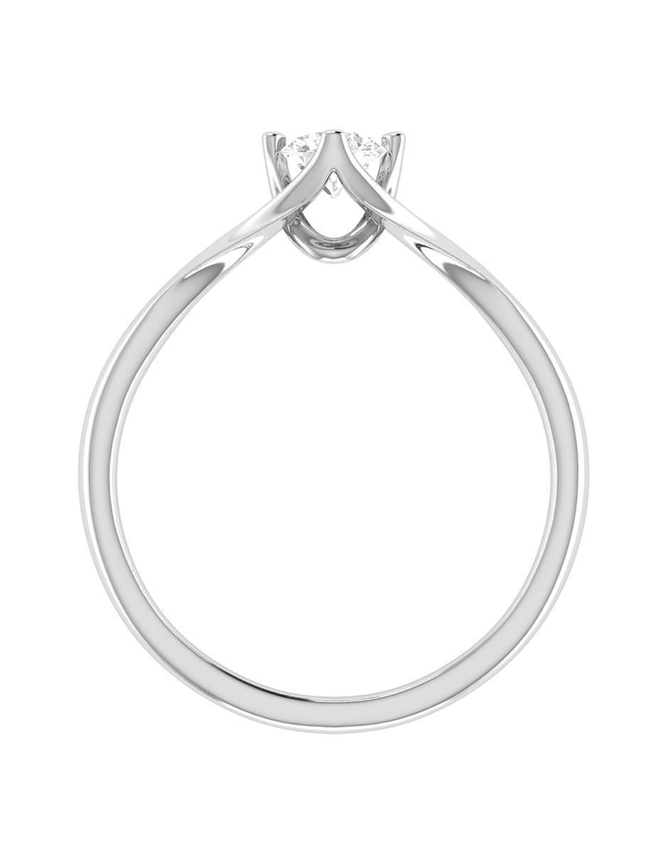 Argolla de oro blanco 14 k diamante 2
