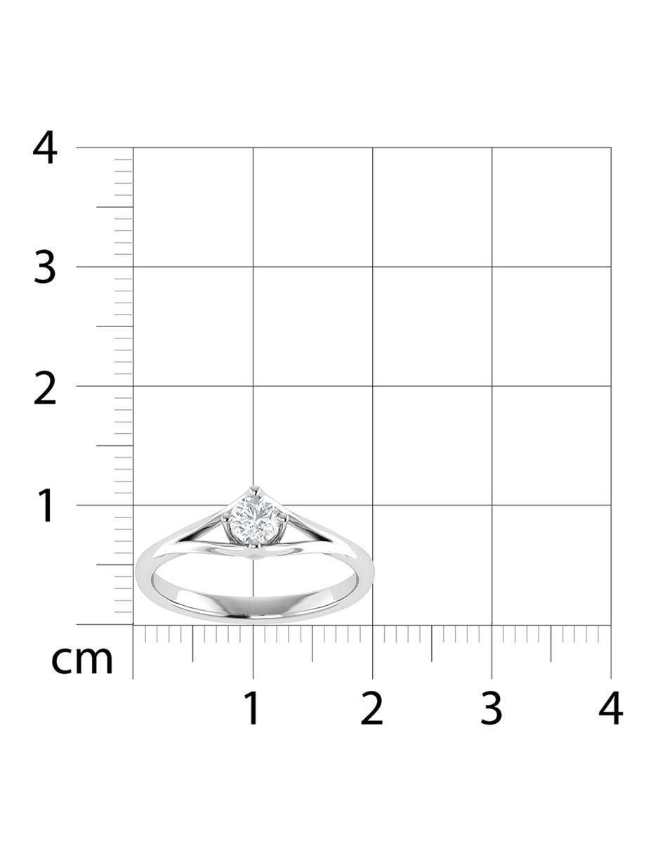 Argolla de oro blanco 14 k diamante 6