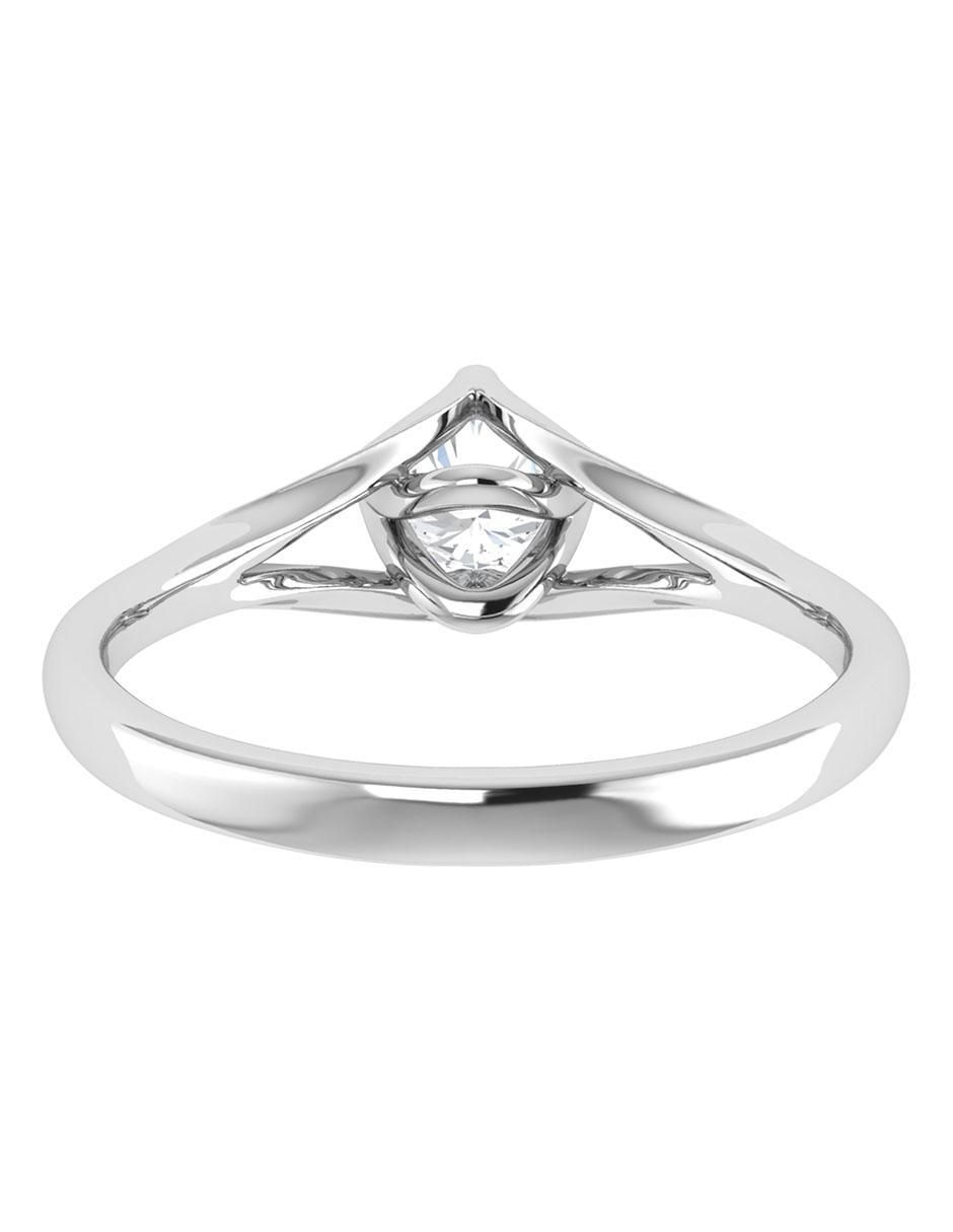 Argolla de oro blanco 14 k diamante 5