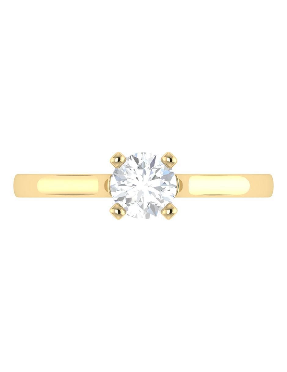 Argolla de oro amarillo 14 k diamante 3