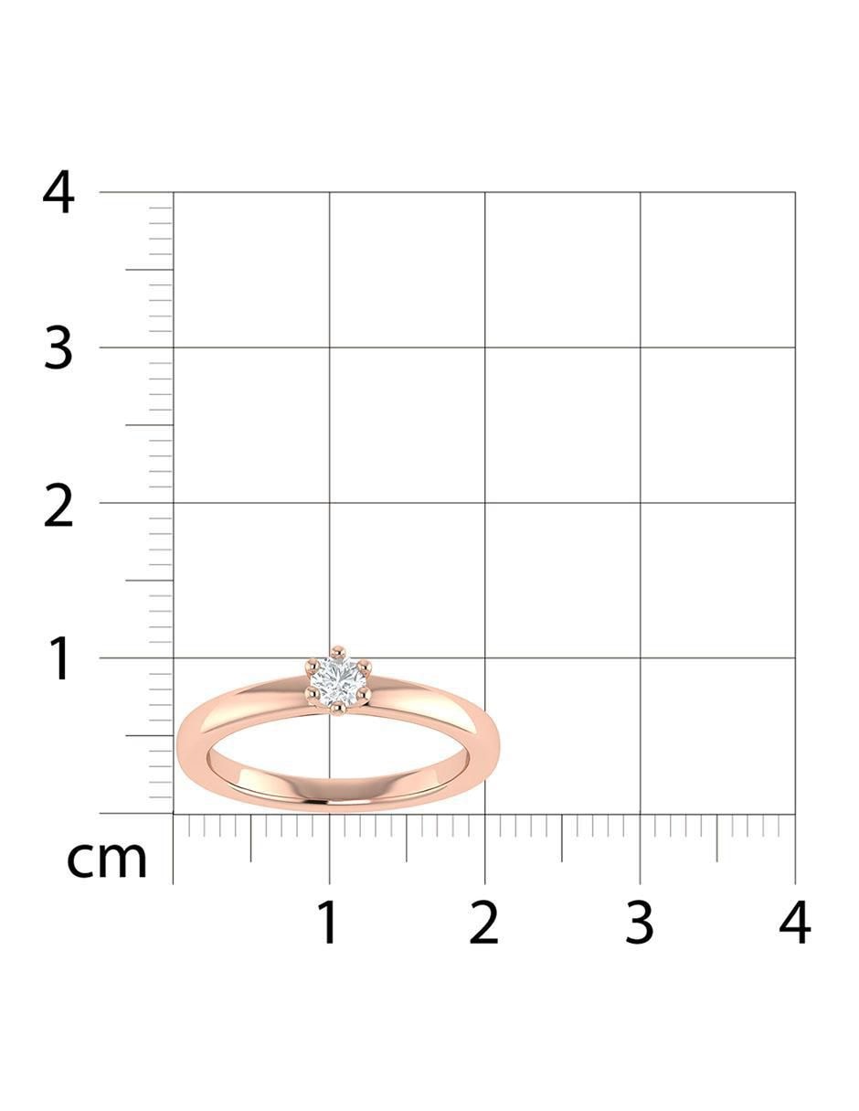 Argolla de oro rosa 14 k diamante 5