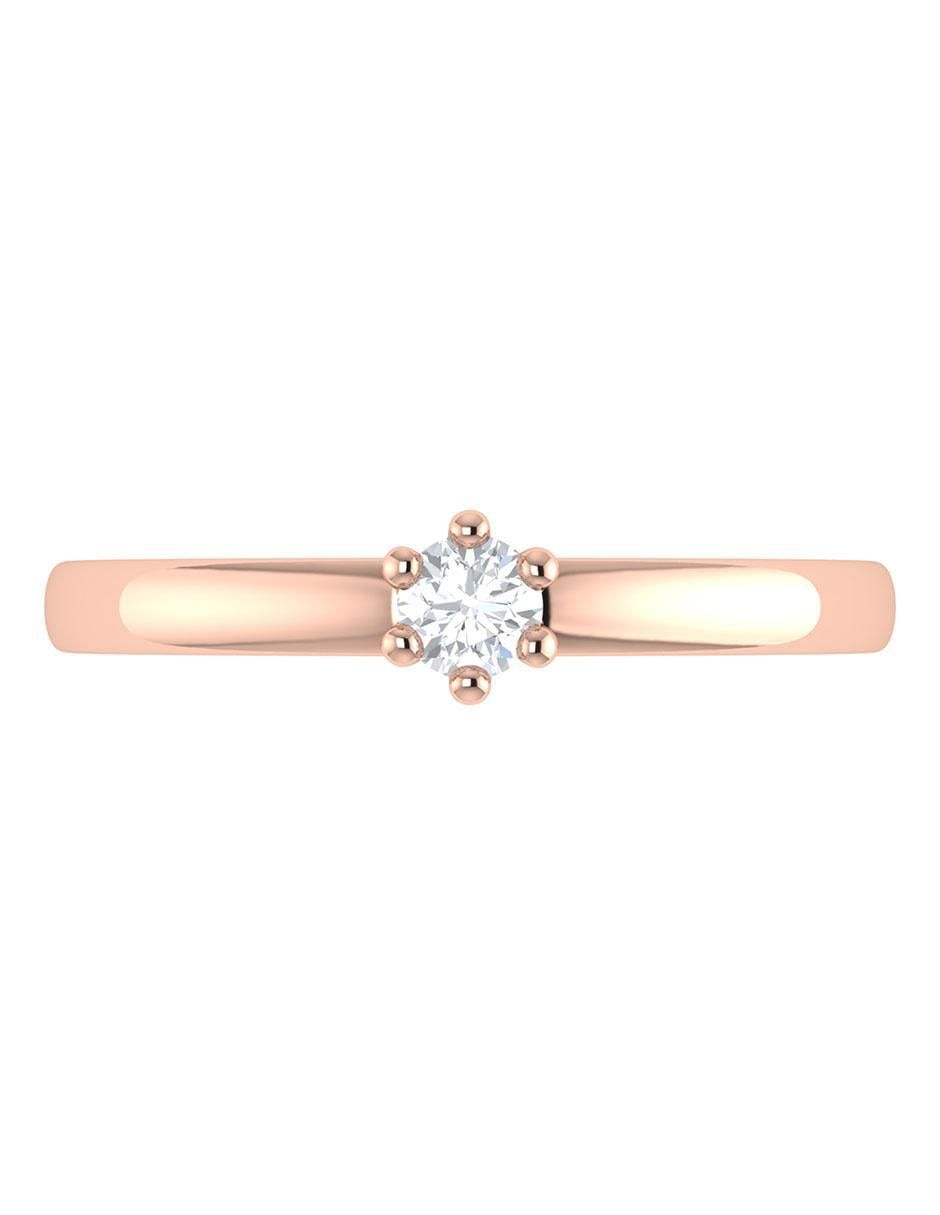 Argolla de oro rosa 14 k diamante 3