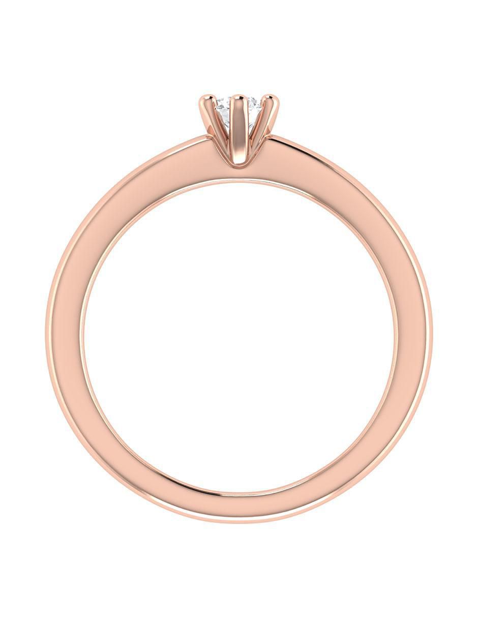 Argolla de oro rosa 14 k diamante 4