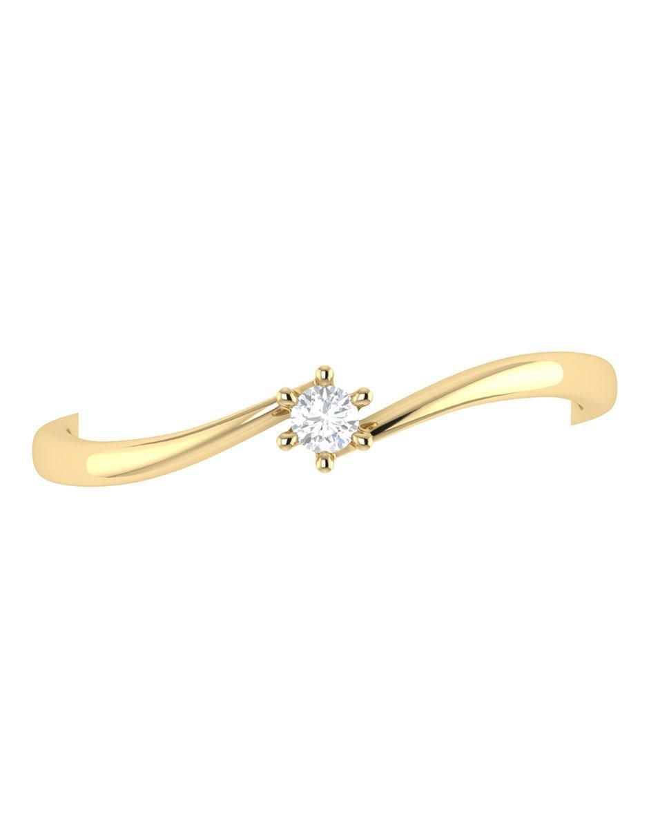 Argolla de oro amarillo 14 k diamante 3