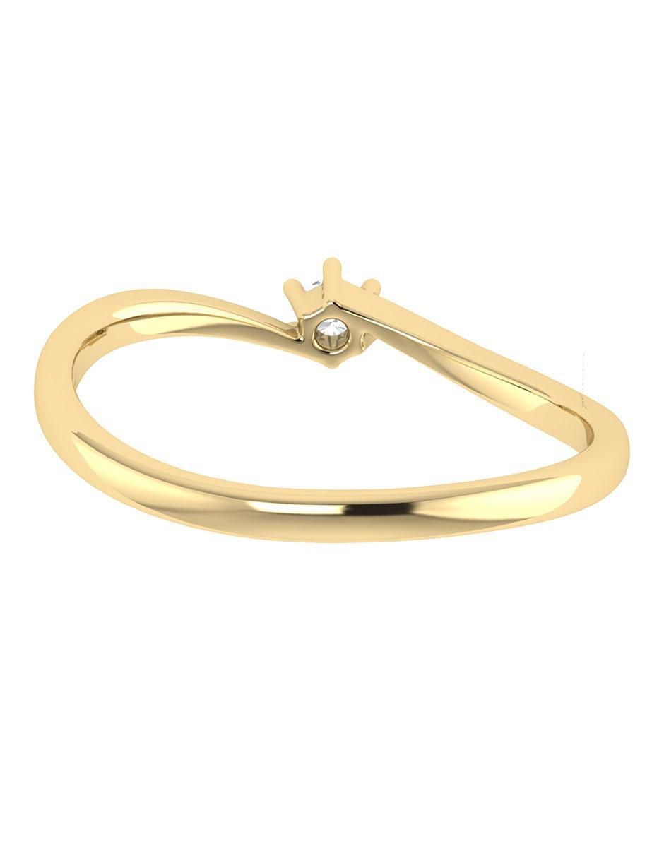 Argolla de oro amarillo 14 k diamante 4