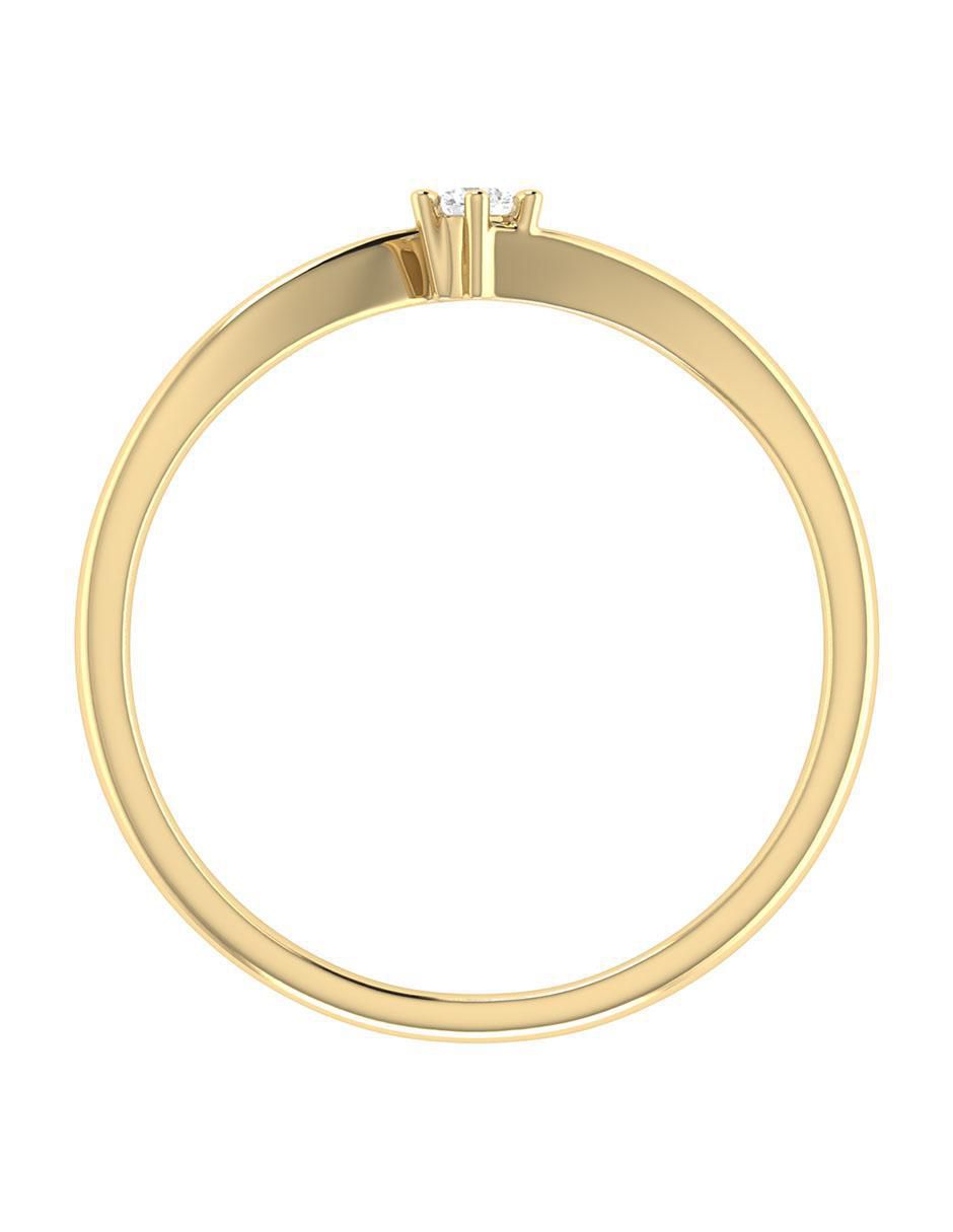 Argolla de oro amarillo 14 k diamante 5