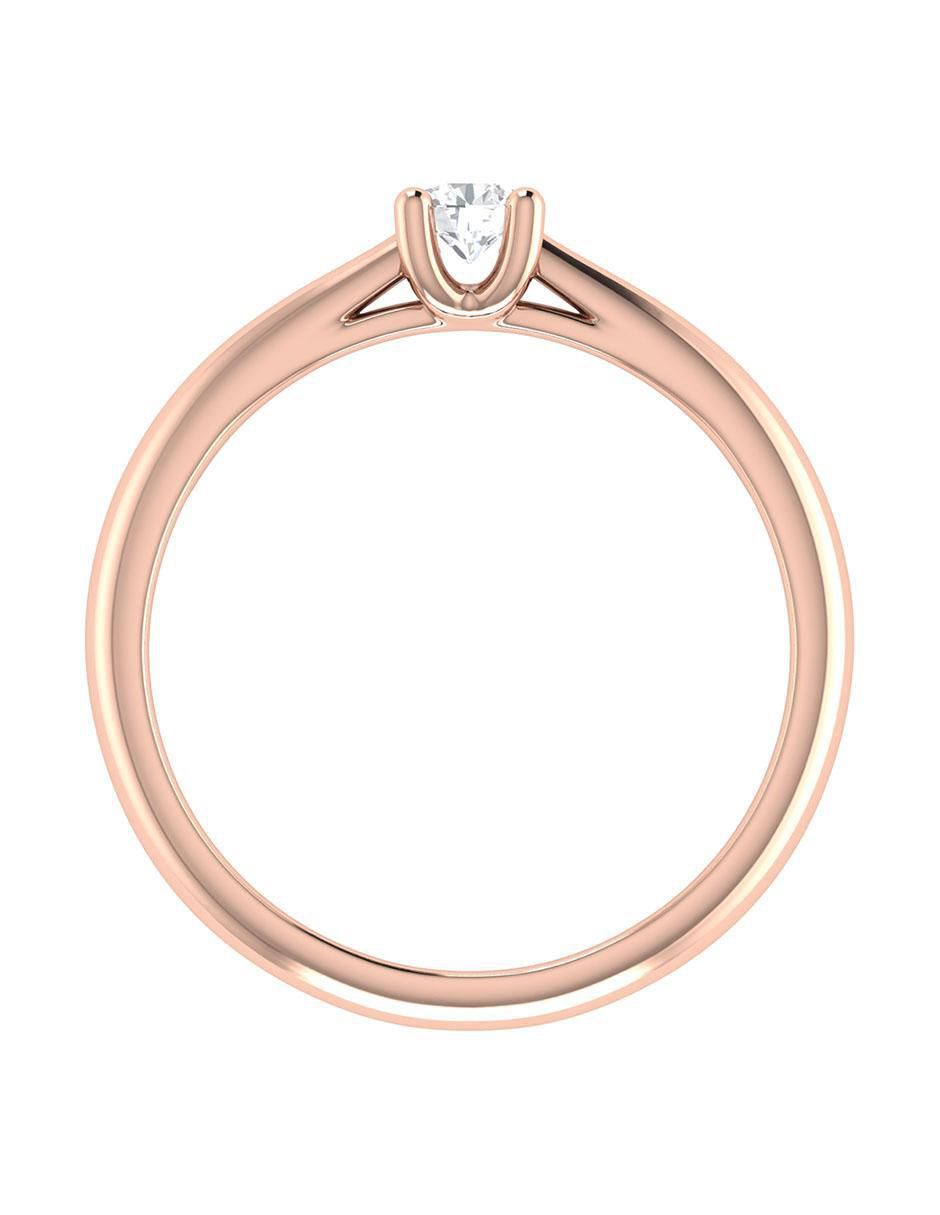 Argolla de oro rosa 14 k diamante 4