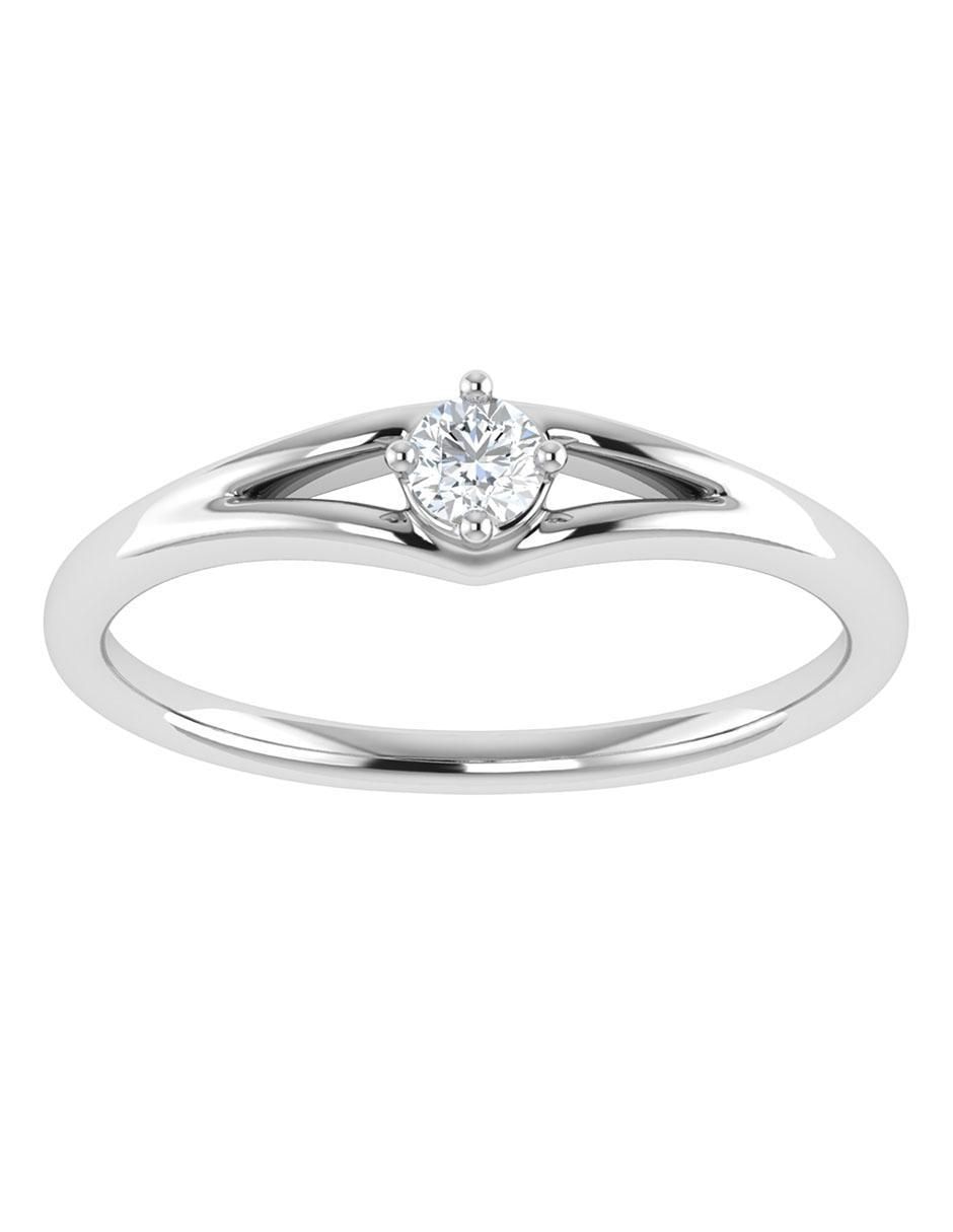 Argolla de oro blanco 14 k diamante Argolla de oro blanco 14 k diamante