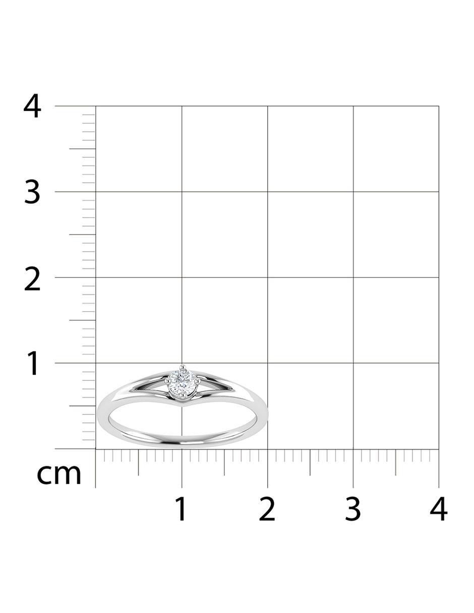 Argolla de oro blanco 14 k diamante 6