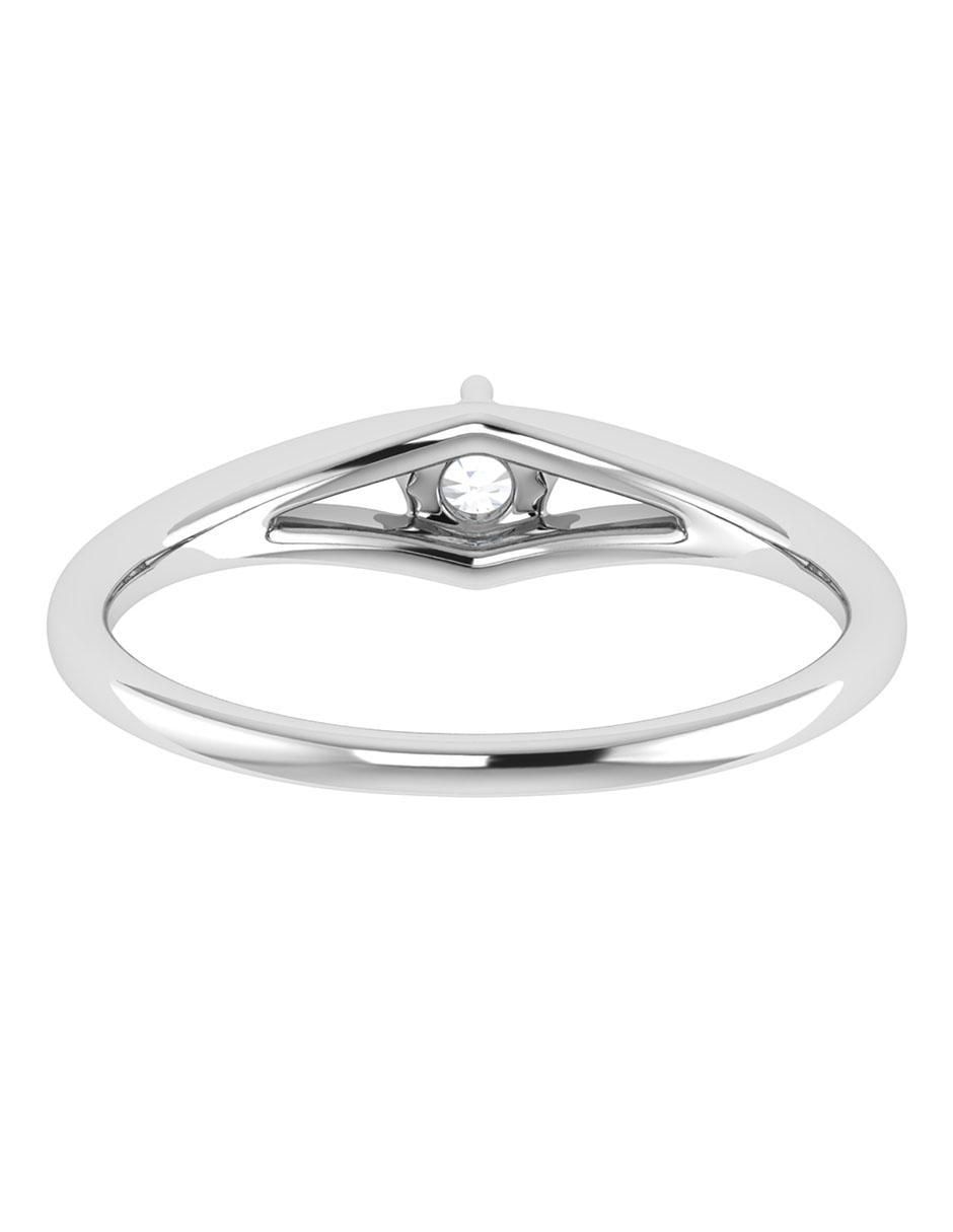 Argolla de oro blanco 14 k diamante 4
